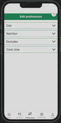Editing dietary preferences